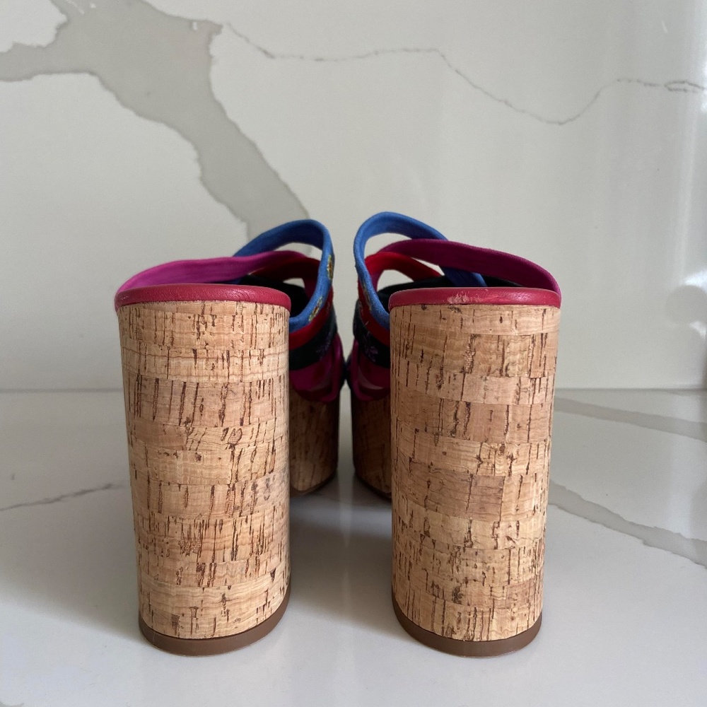 NWOT FREE PEOPLE GROOVY HIPPIE Y2K PLATFORM SLIP ON SANDALS RESORTWEAR VACATION - Picture 7 of 7